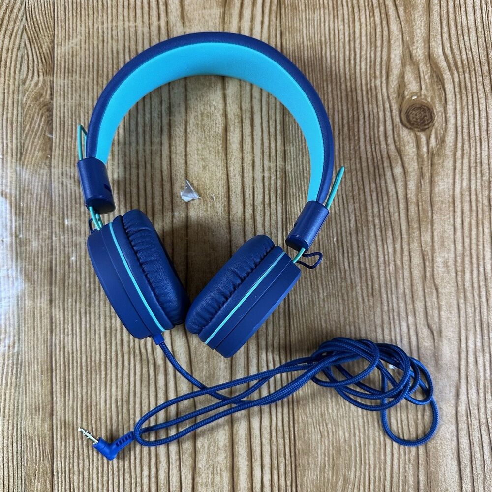 Nool Kids‎ Headphones Wired Over Ear Blue Teal Volume Safe Adjustable K11